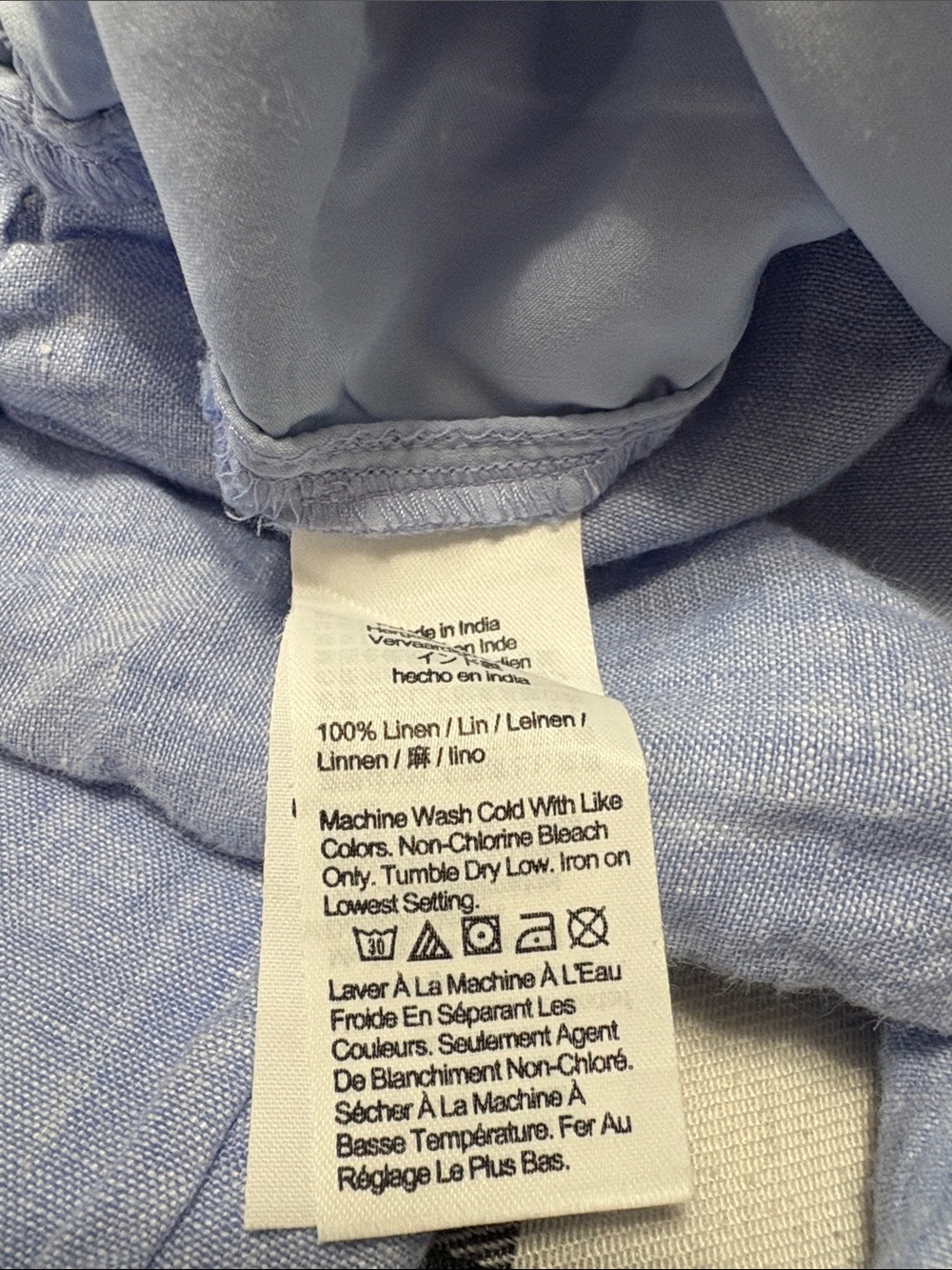 J. Crew Linen Wide Leg Cropped Pant Chambray Blue Women Large Pockets Drawstring - Picture 8 of 16